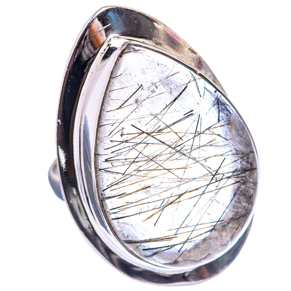 Large Tourmalinated Quartz Ring Size 7 (925 Sterling Silver) R142883