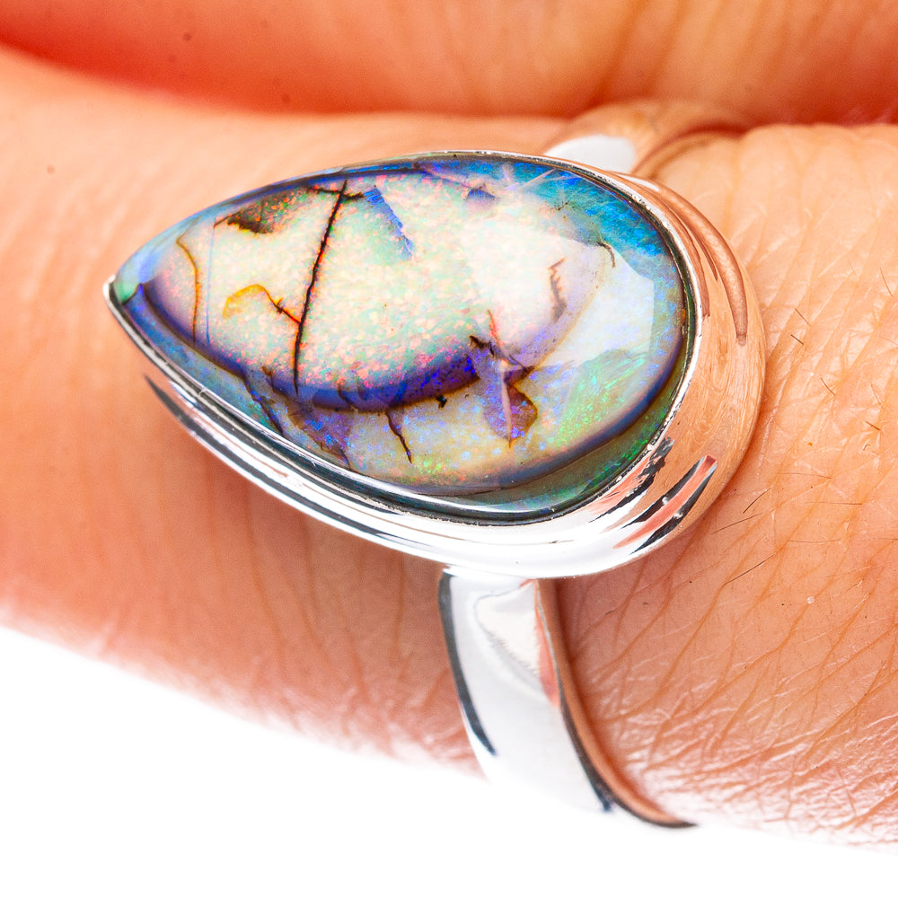 Rare Sterling Opal Ring Size 7.25 (925 Sterling Silver) R3041