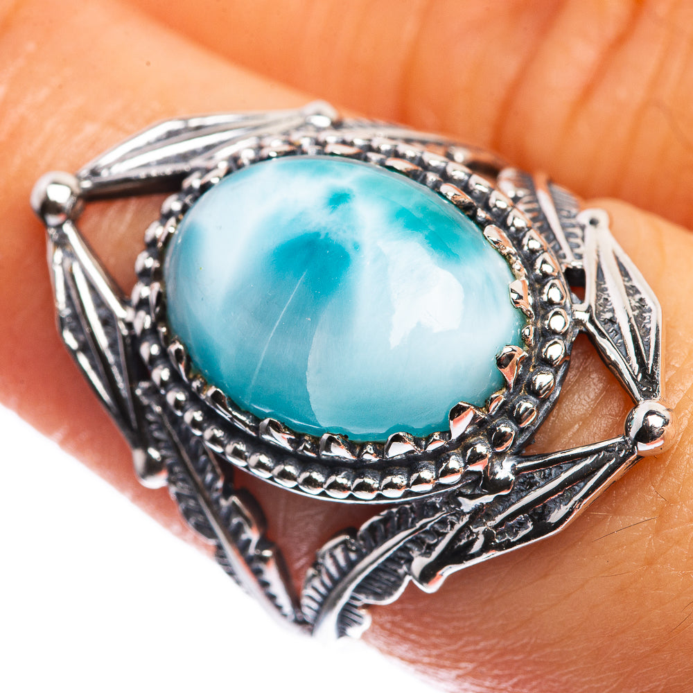 Larimar 925 Sterling Silver Ring Size 7.25