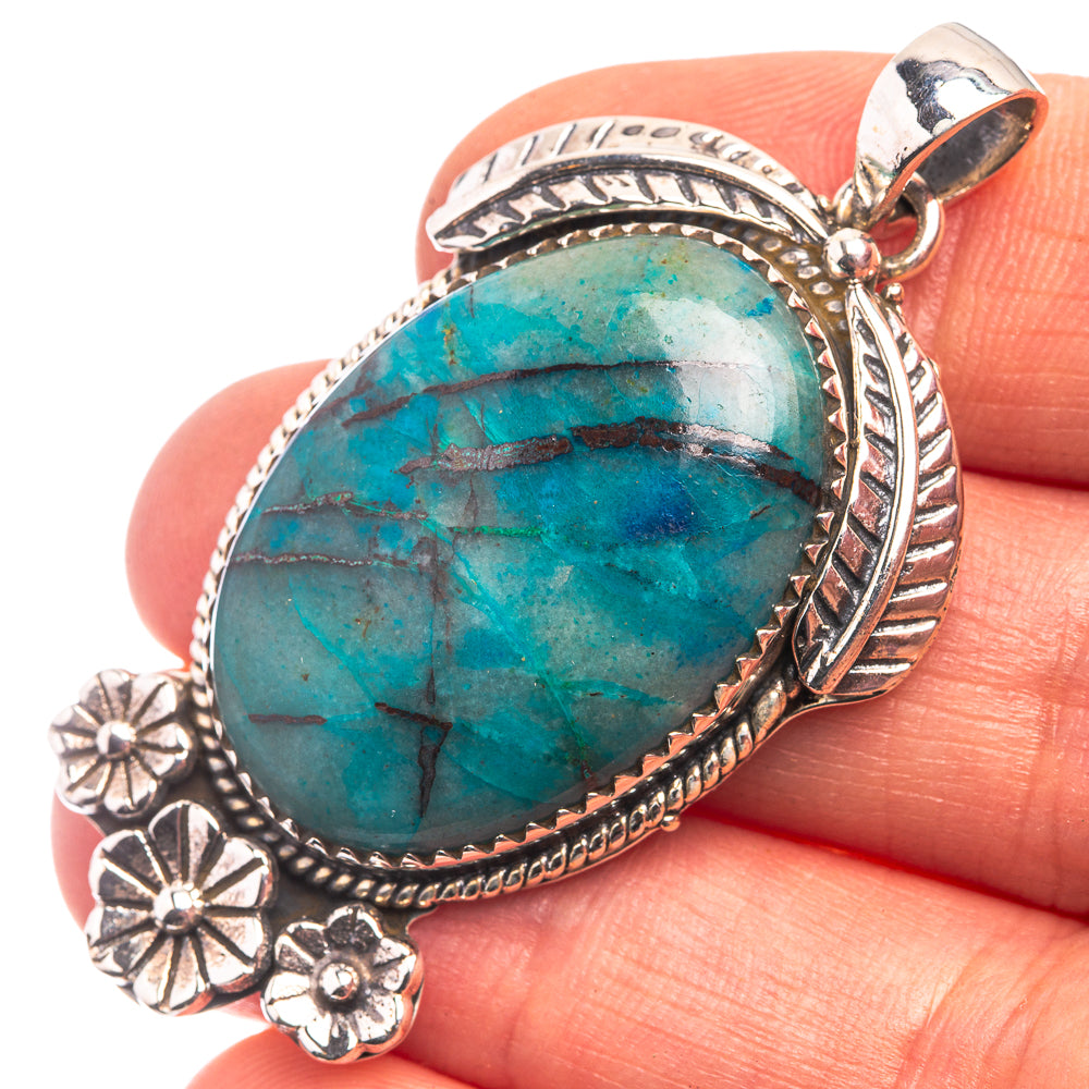 Apatite, Cultured Pearl Pendant 2" (925 Sterling Silver) P38804