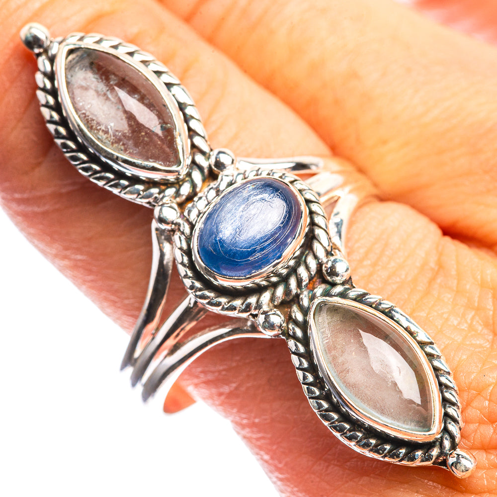 Large Kyanite, Aquamarine 925 Sterling Silver Ring Size 10.75