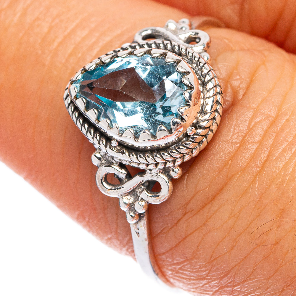 Blue Topaz Dainty Ring Size 8.75 (925 Sterling Silver) R145485