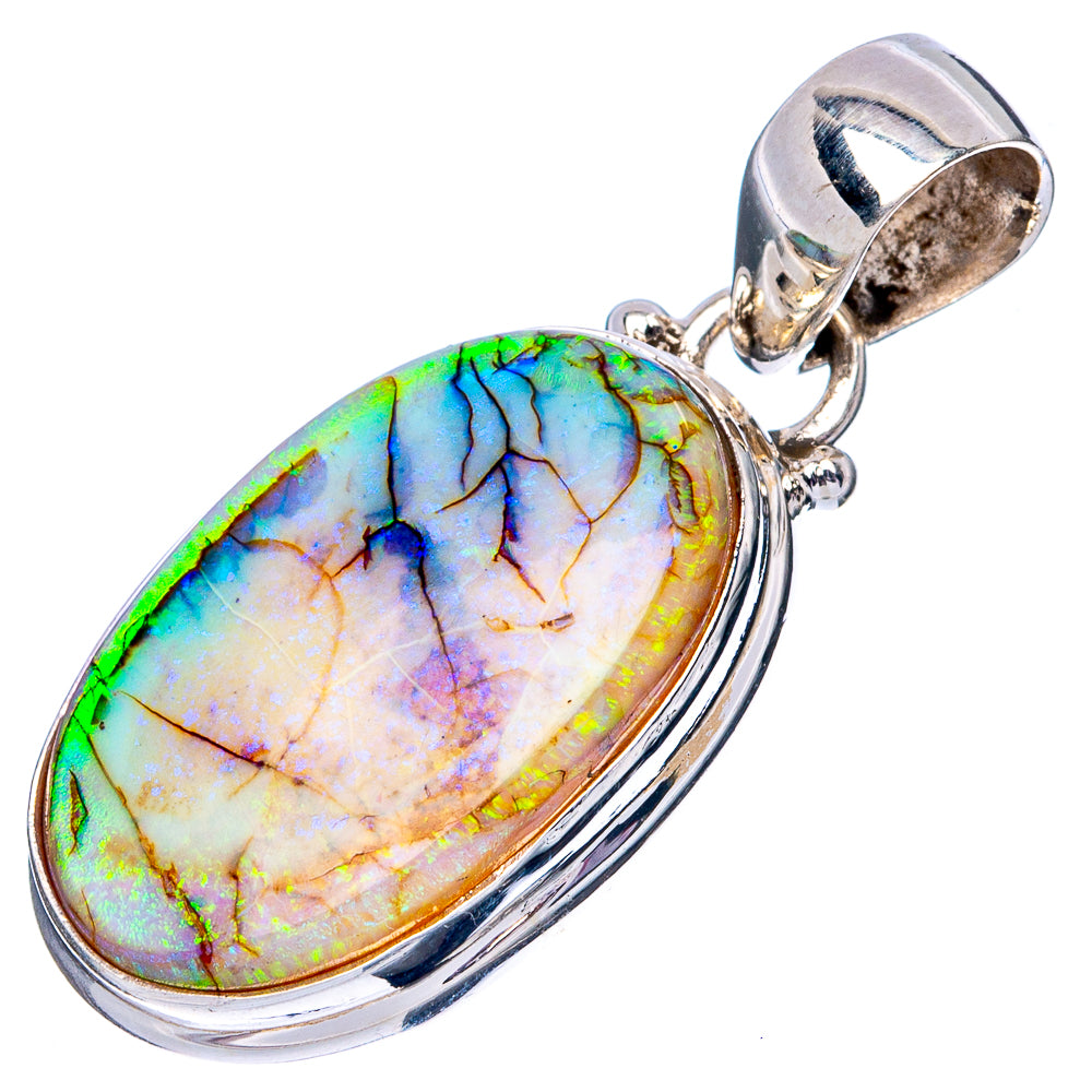 Rare Sterling Opal Pendant 1 3/8" (925 Sterling Silver) P42918
