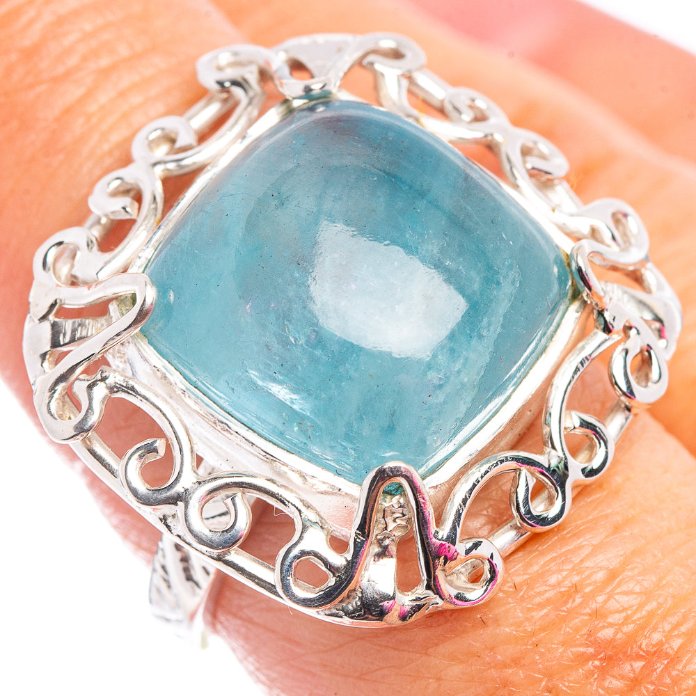Signature Aquamarine Ring Size 7.75 (.925 Sterling Silver)
