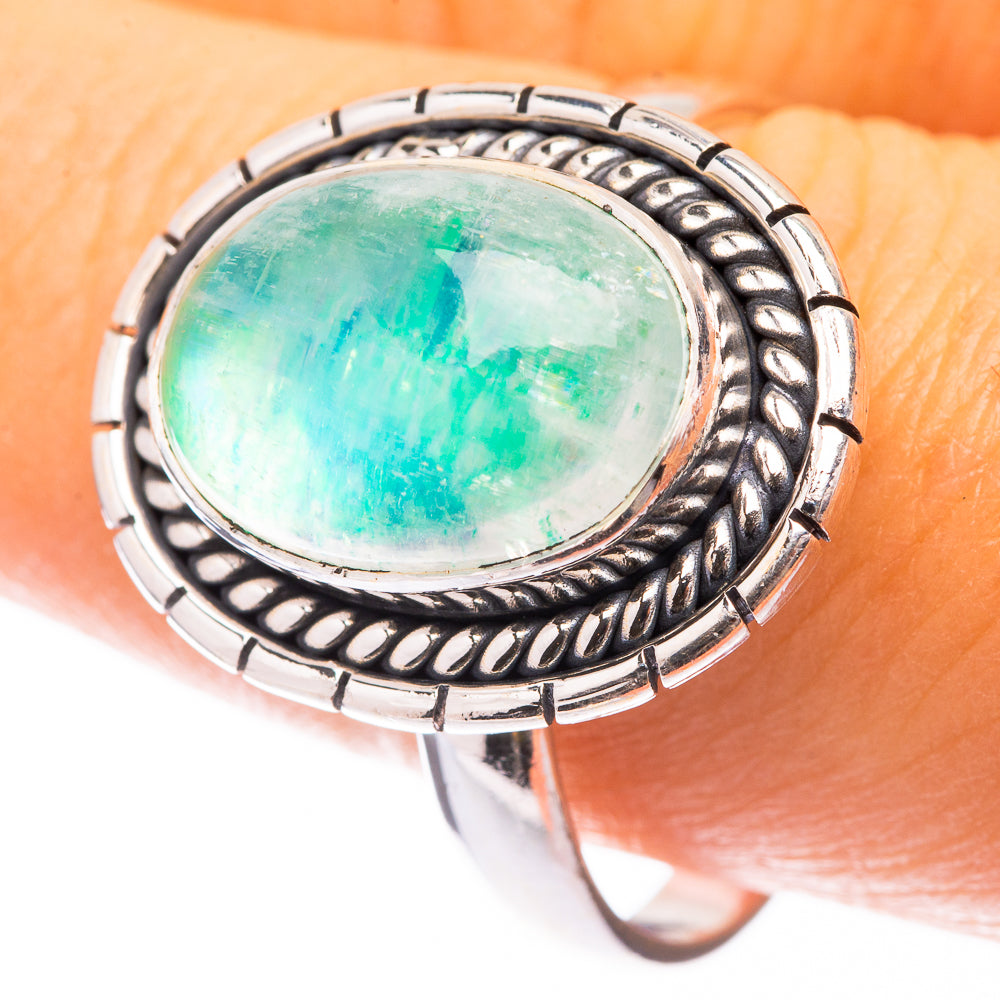 Green Moonstone Ring Size 10.25 (925 Sterling Silver) R141509
