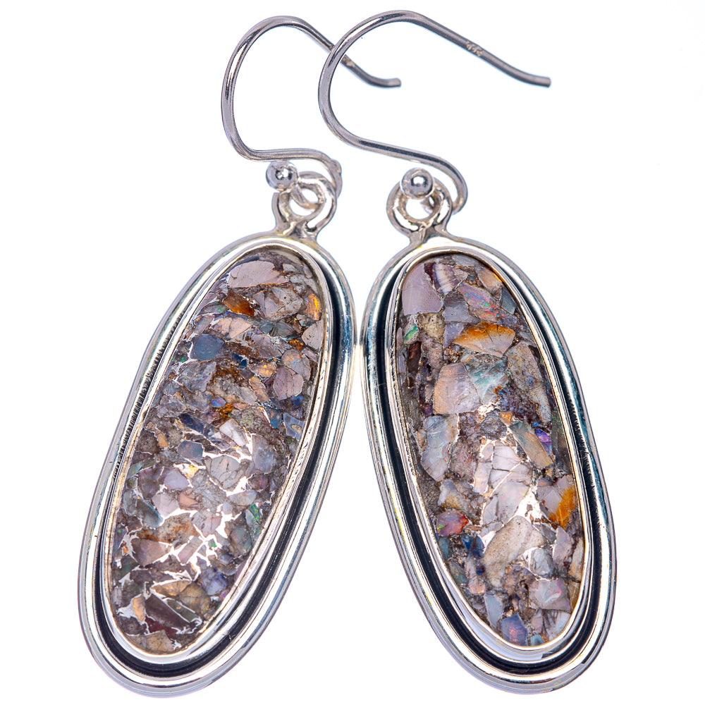 Brecciated Ethiopian Opal Earrings 1 3/4" (925 Sterling Silver) E433096