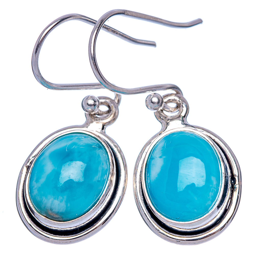 Rare Larimar Earrings 1 1/8" (925 Sterling Silver) E433338