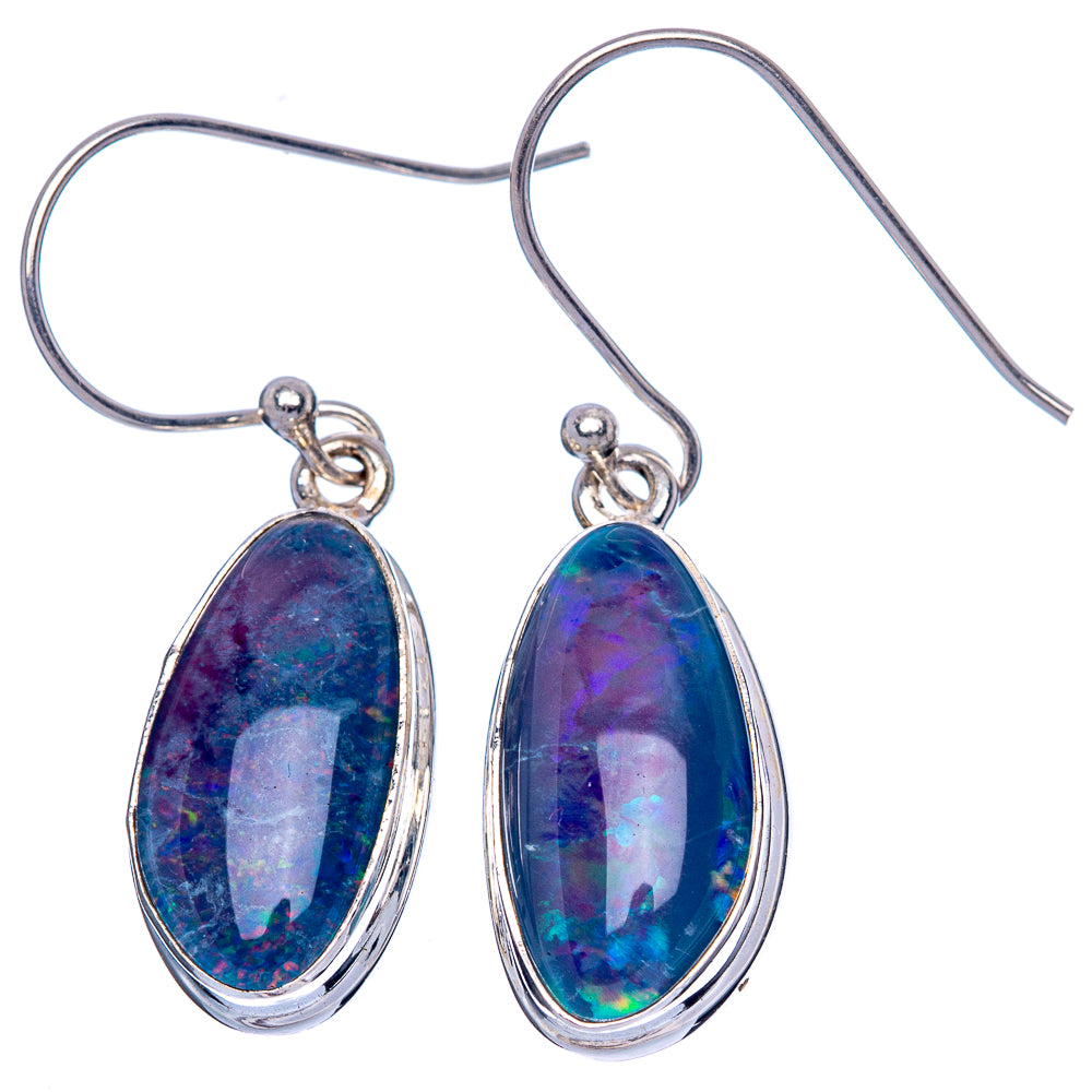 Rare Triplet Opal Earrings 1 3/8" (925 Sterling Silver) E1626