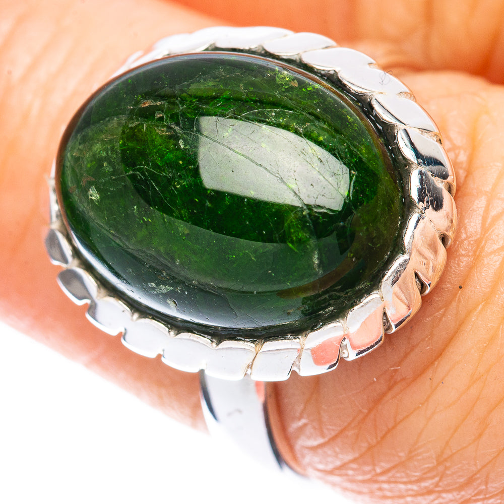 Rare Chrome Diopside Ring Size 7 (925 Sterling Silver) R2124