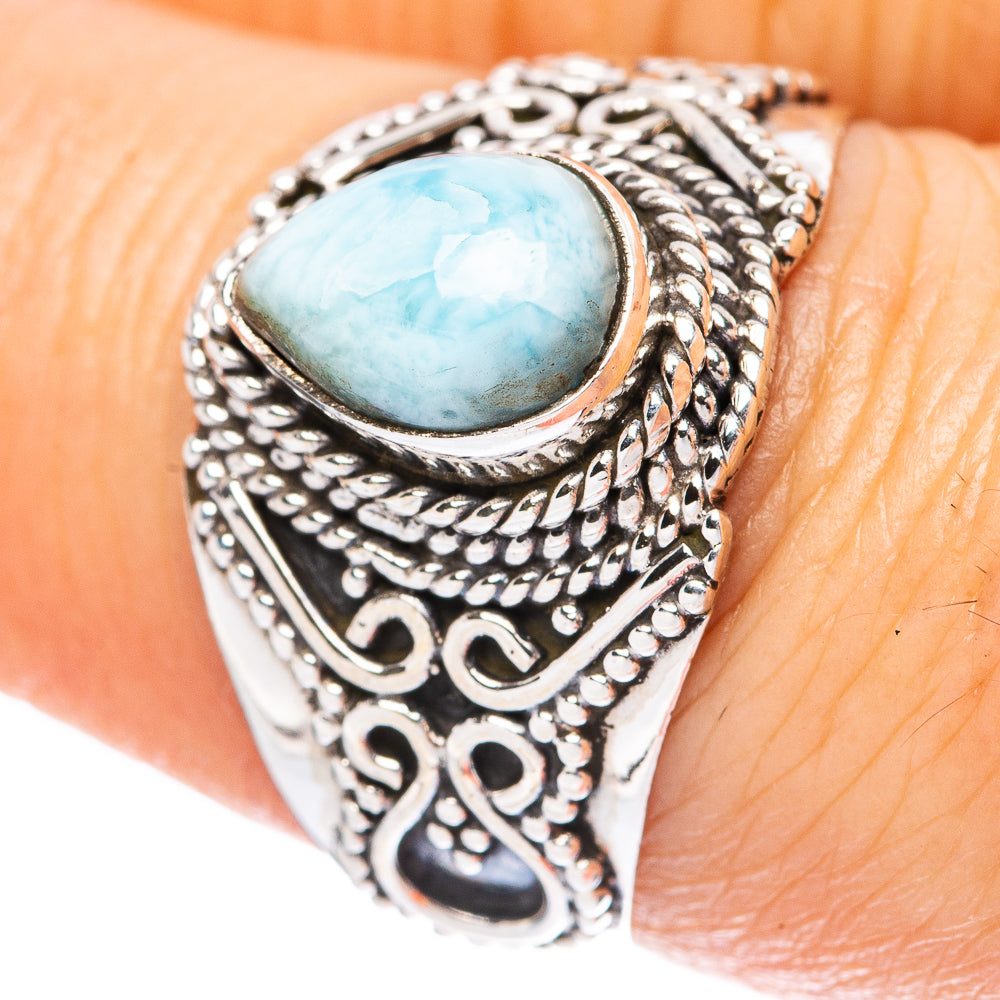 Larimar 925 Sterling Silver Ring Size 7.75 (925 Sterling Silver) R3896