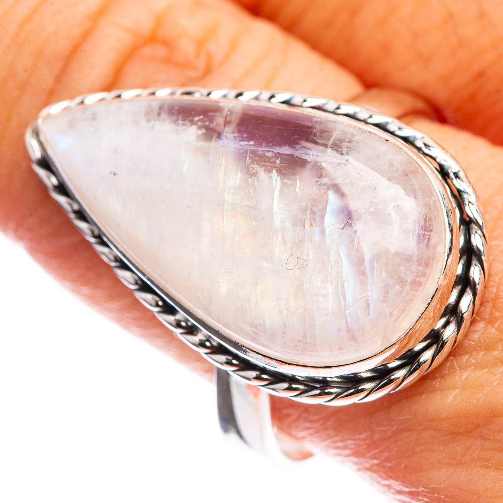 Large Rainbow Moonstone Ring Size 9.75 (925 Sterling Silver) R142998