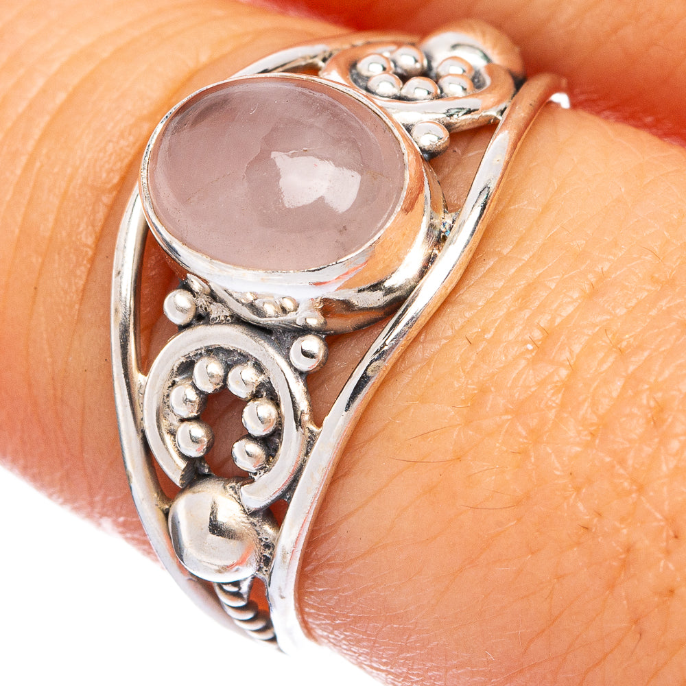 Rose Quartz Dainty Ring Size 8.25 (925 Sterling Silver) R145696
