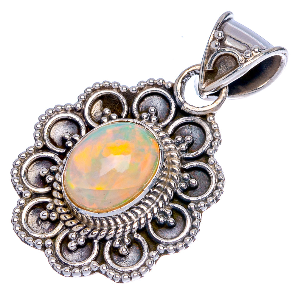 Rare Ethiopian Opal Pendant 1 1/8" (925 Sterling Silver) P40441