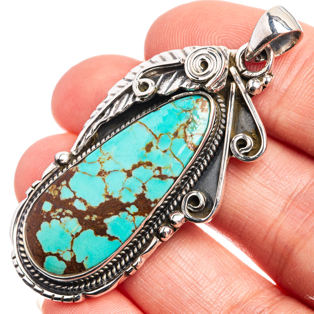 Tibetan Turquoise Pendant 2 1/8" (925 Sterling Silver) P39006