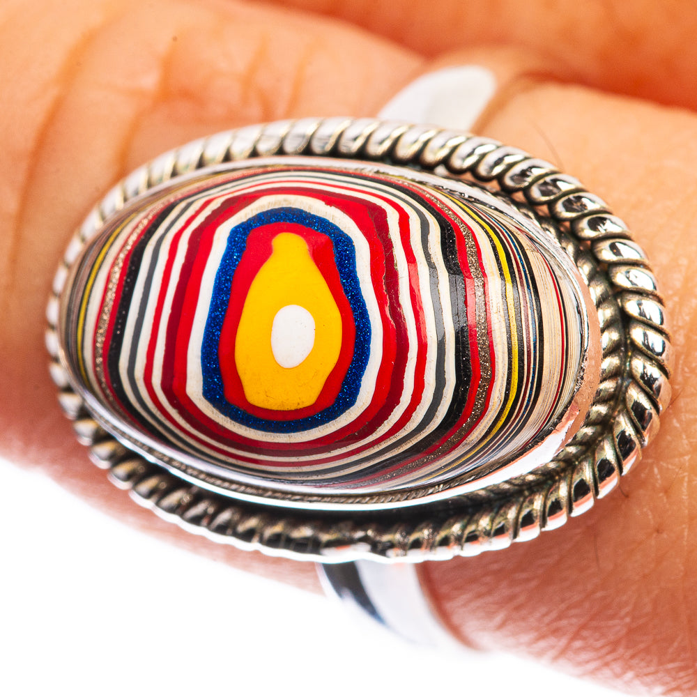 Fordite 925 Sterling Silver Ring Size 9