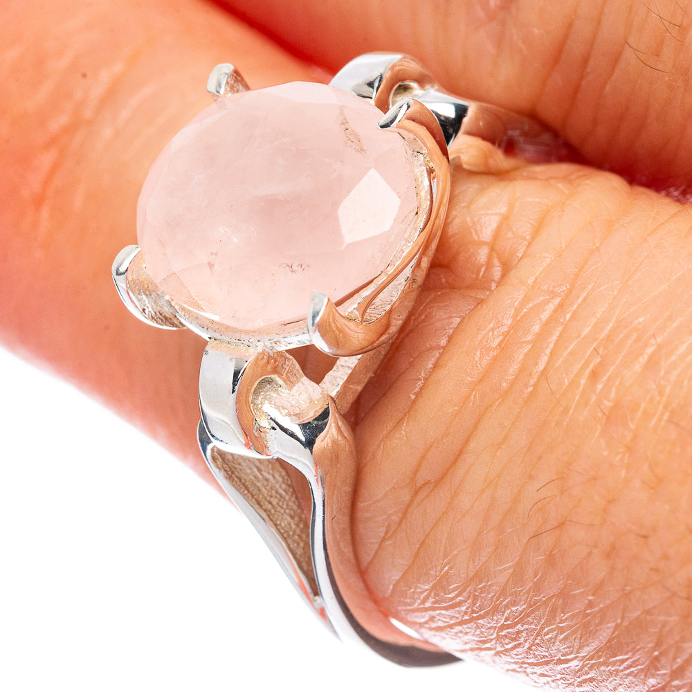 Rose Quartz Ring Size 8.25 (925 Sterling Silver) R2934