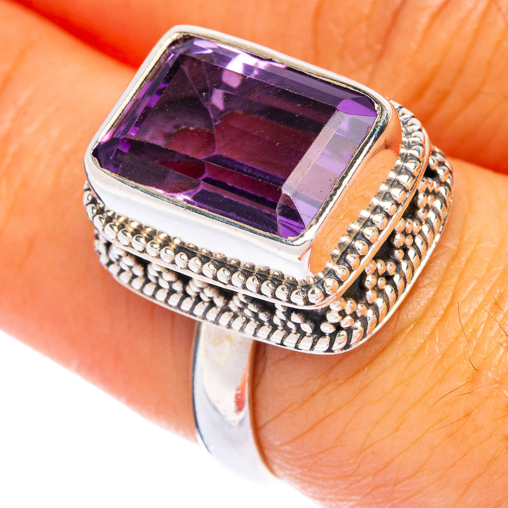Faceted Amethyst Ring Size 7 (925 Sterling Silver) R144484