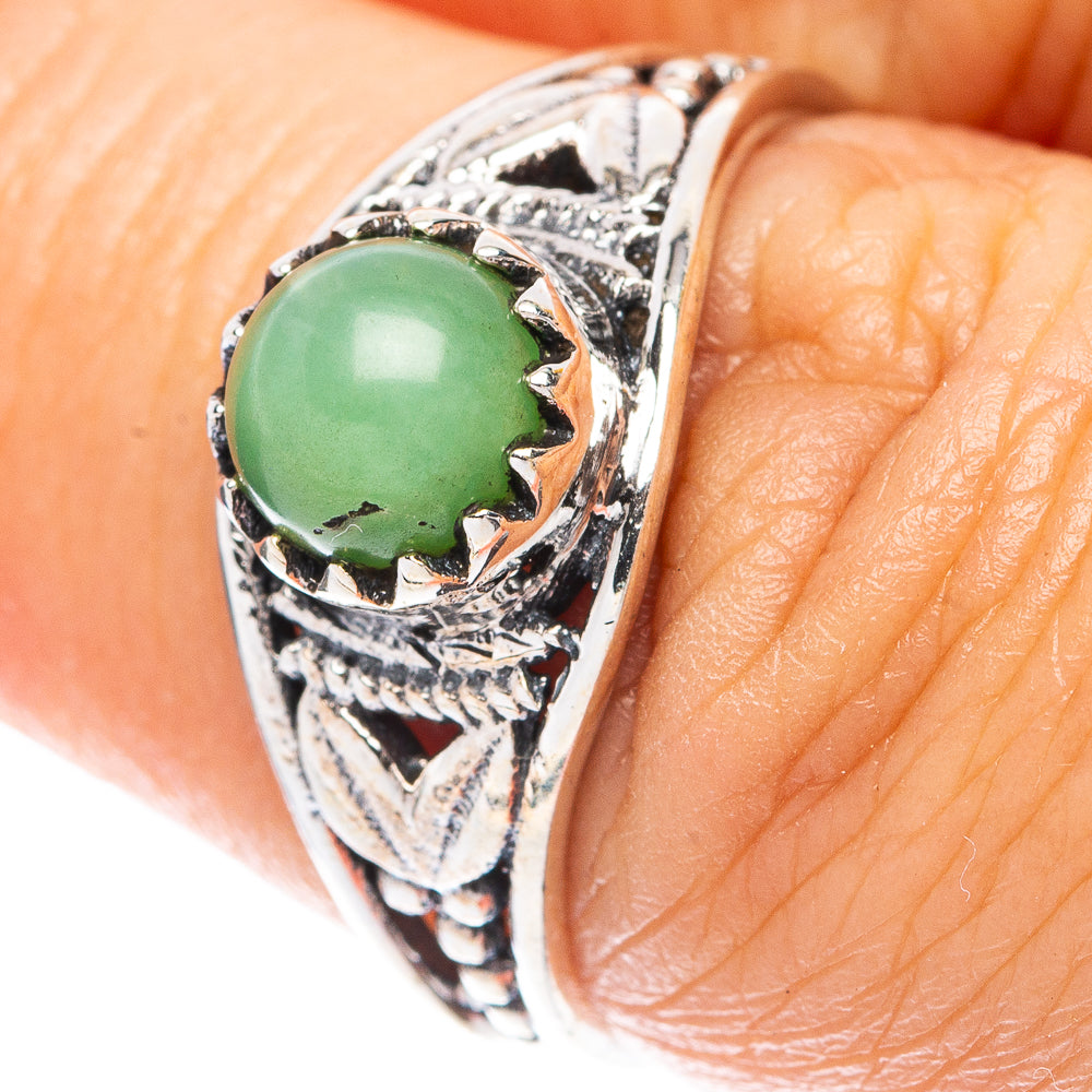 Prehnite Dainty Ring Size 6.5 (925 Sterling Silver) R5921
