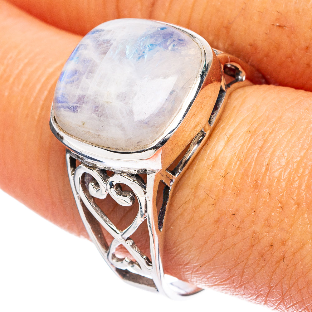 Rainbow Moonstone Ring Size 9.5 (925 Sterling Silver) R4793