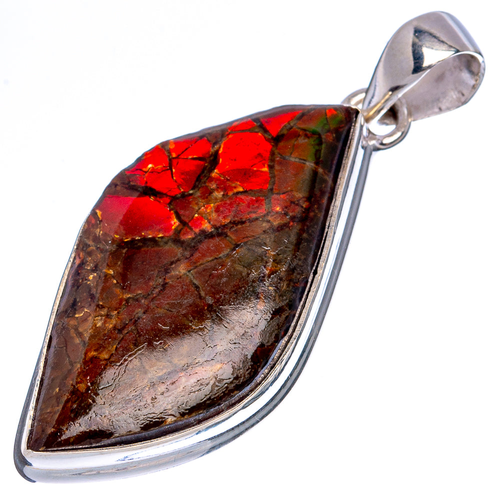 Rare Ammolite Pendant 1 3/4" (925 Sterling Silver) P43412