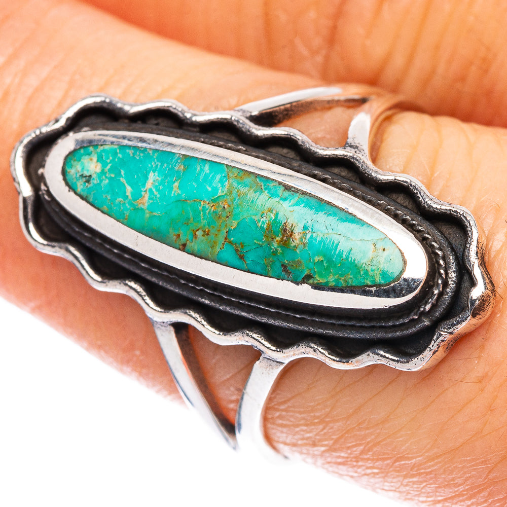 Arizona Turquoise 925 Sterling Silver Ring Size 7.75 Ana Co R2526