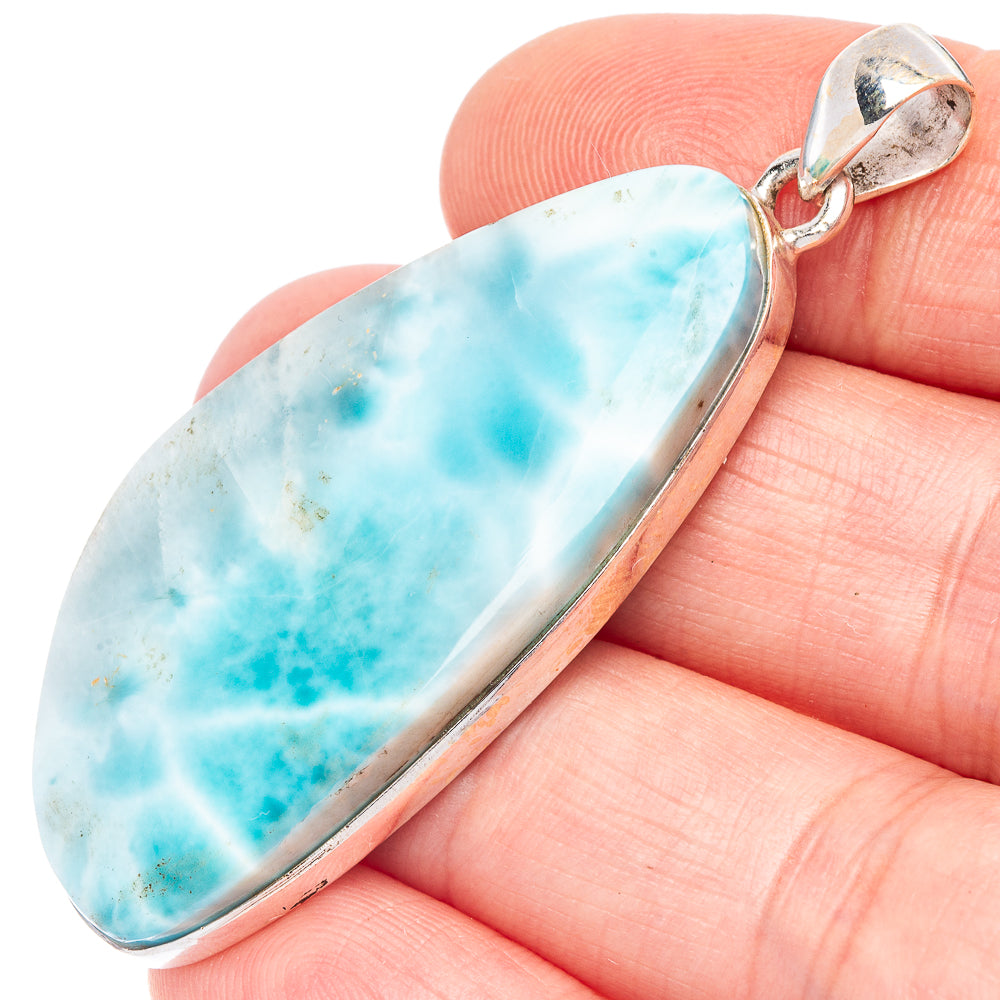 Larimar Pendant 2 1/8" (925 Sterling Silver) P44110