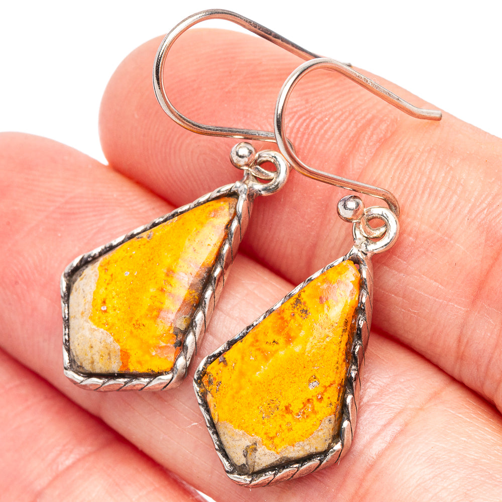 Bumble Bee Jasper Earrings 1 3/8" (925 Sterling Silver) E2472