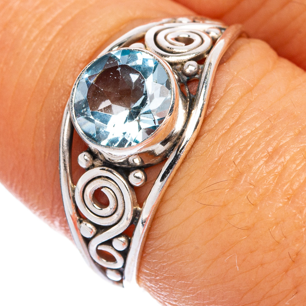 Blue Topaz Dainty Ring Size 7.75 (925 Sterling Silver) R145462