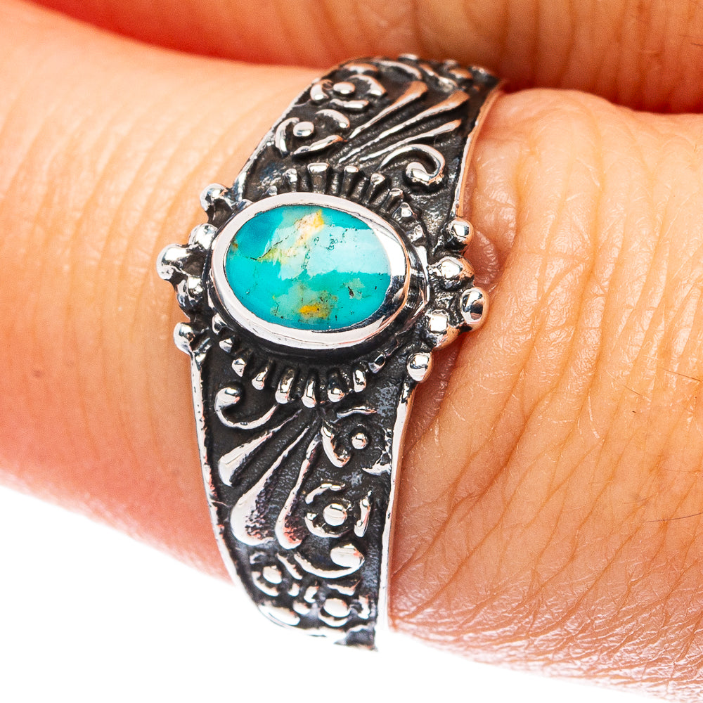 Rare Arizona Turquoise Ring Size 7.75 (925 Sterling Silver) R4855