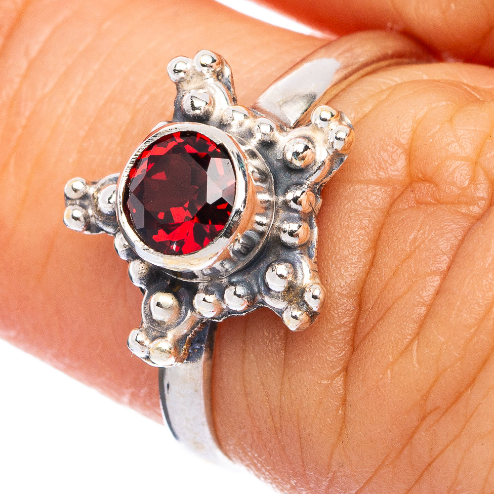 Garnet Dainty Ring Size 6 (925 Sterling Silver) R145697