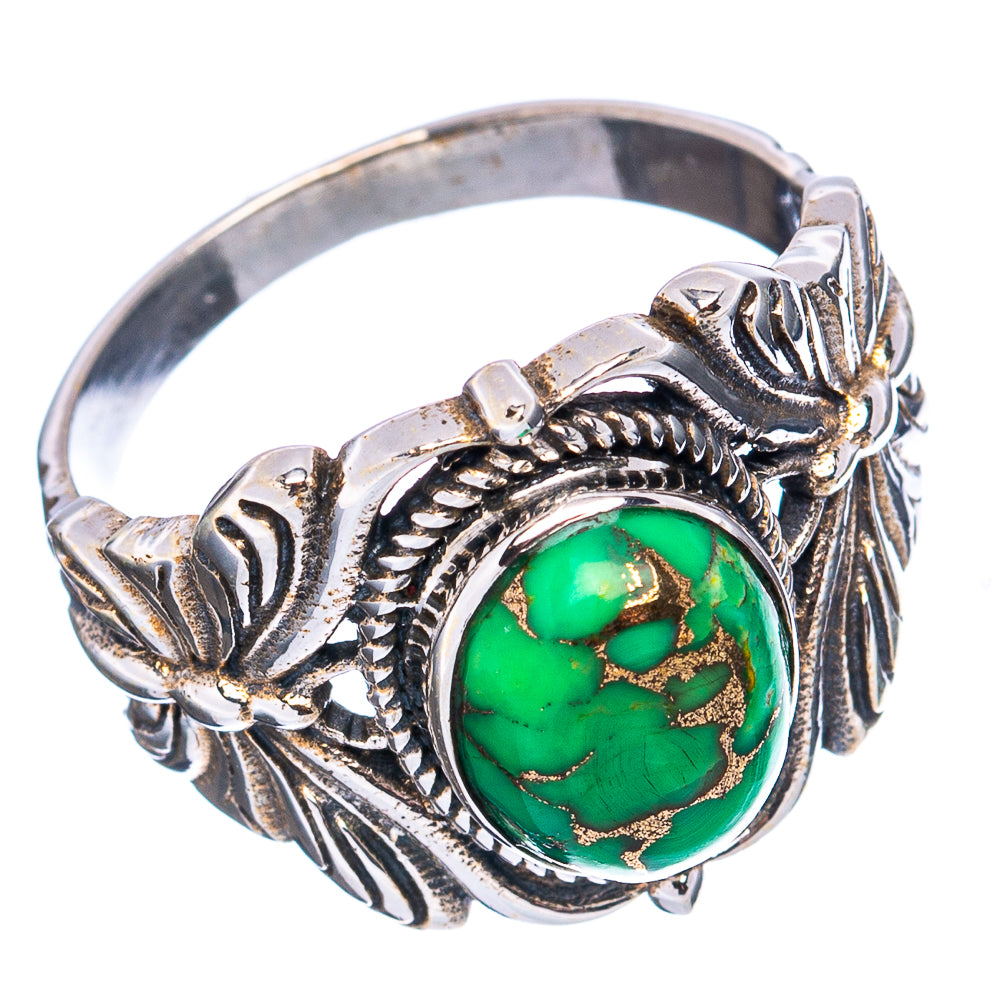 Green Copper Turquoise Butterfly Ring Size 7 (.925 Sterling Silver)