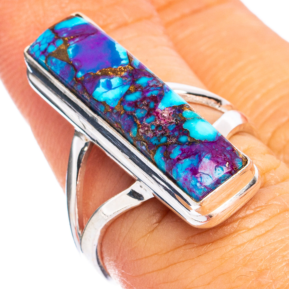 Purple Copper Composite Turquoise Ring Size 6.75 (925 Sterling Silver) R8432