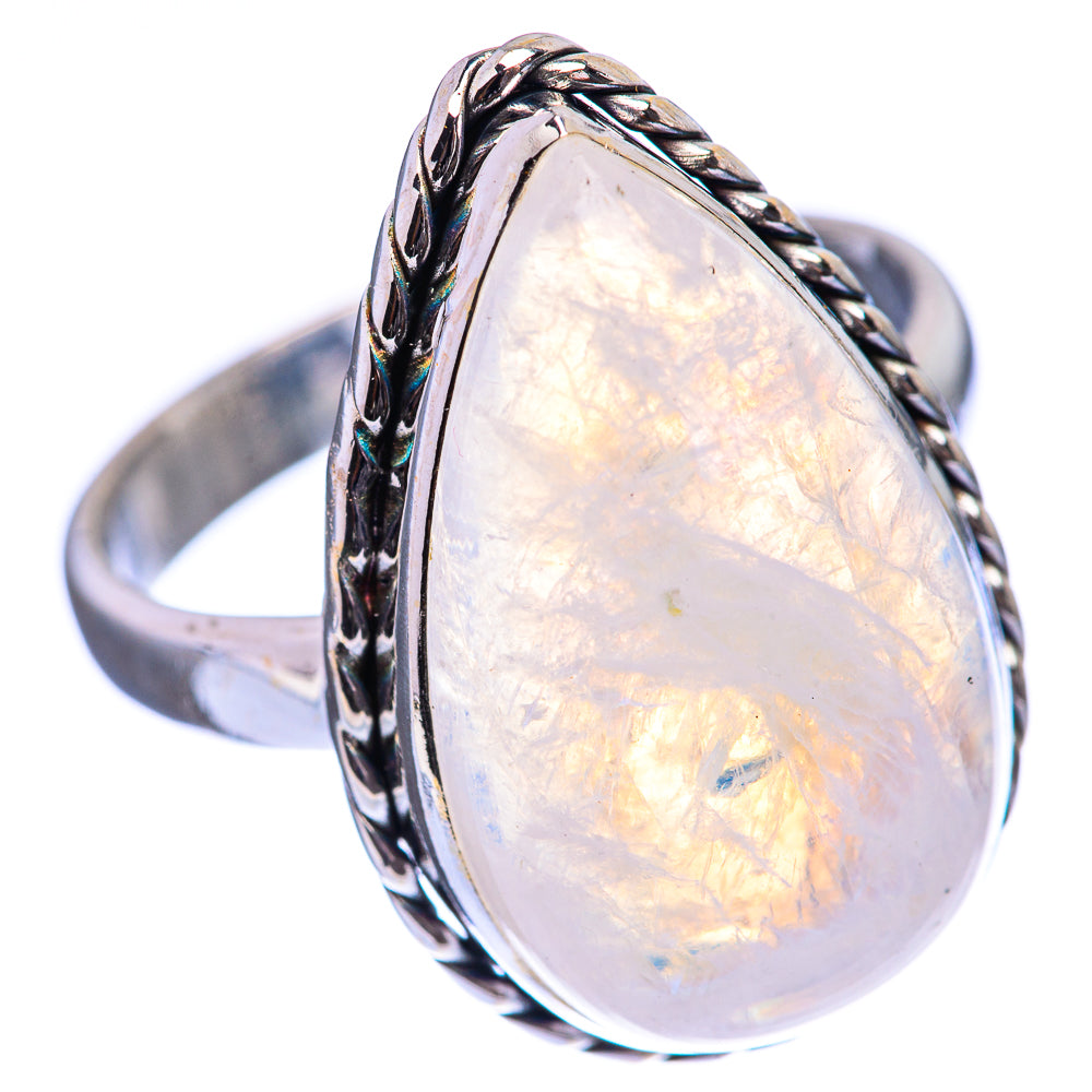 Rainbow Moonstone Ring Size 9 (925 Sterling Silver) R142782