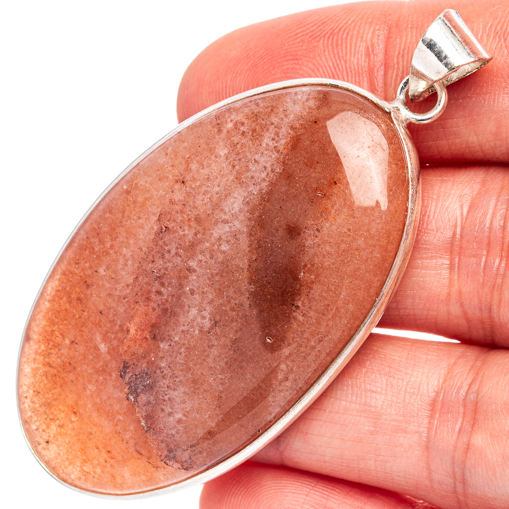 Sunstone Pendant 2 3/8" (Silver Plated)