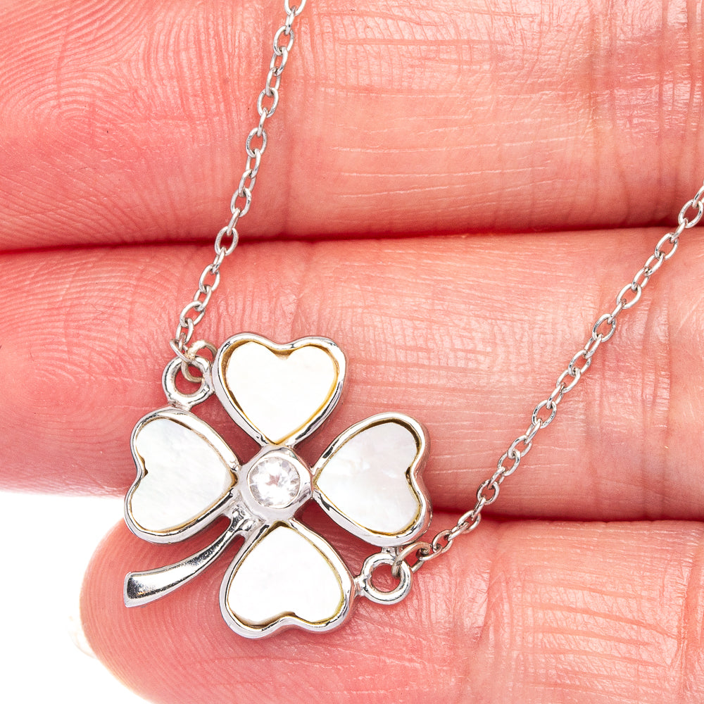 Cultured Pearl Clover Necklace 16" (925 Sterling Silver) N90051