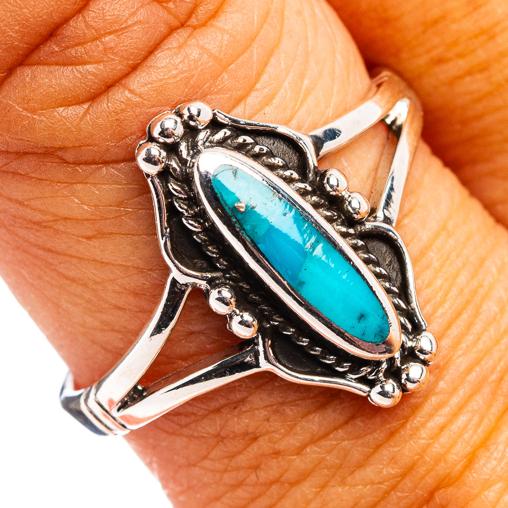 Native Style Mohave Turquoise Ring Size 9.75 (.925 Sterling Silver)