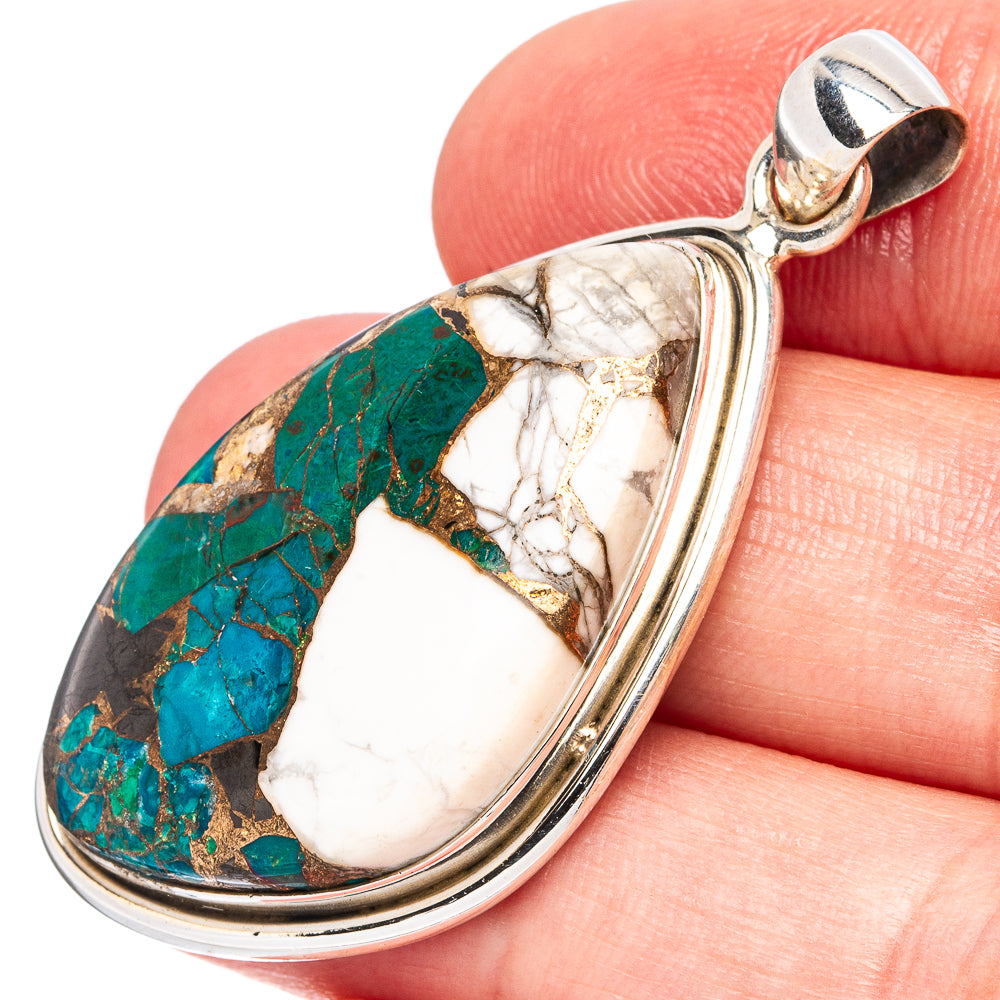 Howlite Chrysocolla Pendant 1 7/8" (925 Sterling Silver) P43359