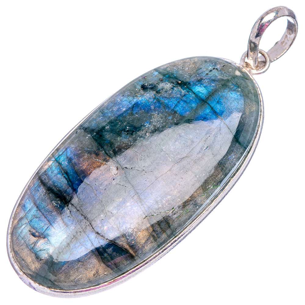 Labradorite Pendant 2 1/4" (Silver Plated)
