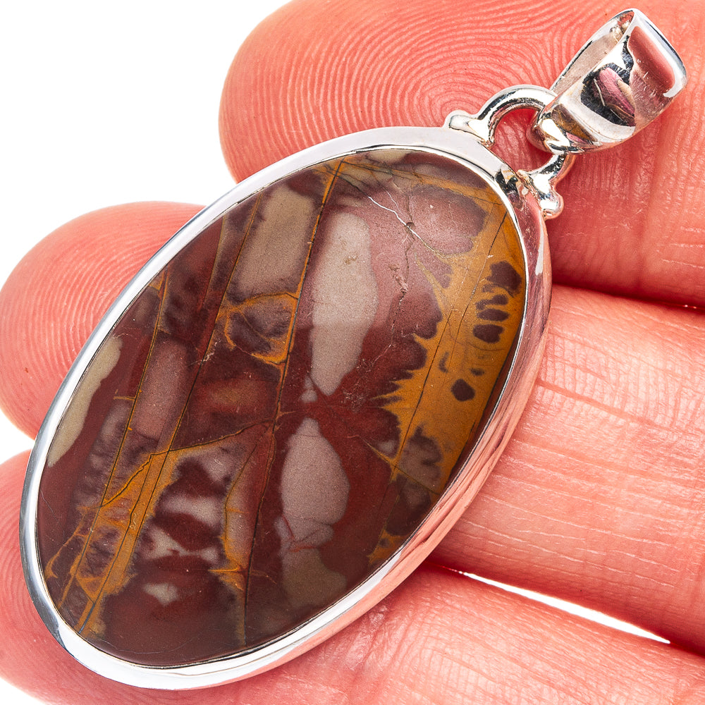 Noreena Jasper Pendant 1 5/8" (.925 Sterling Silver)