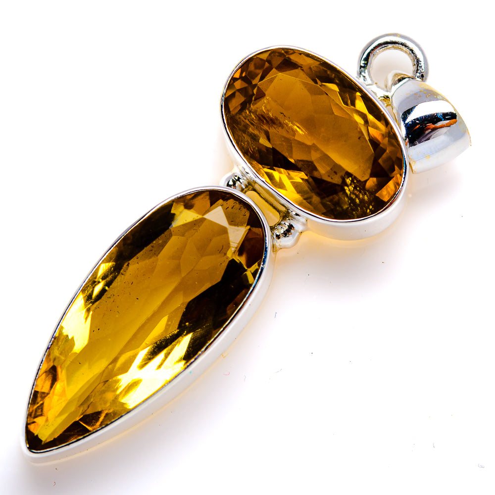 Faceted Citrine Pendant 2" (925 Sterling Silver) PD38086