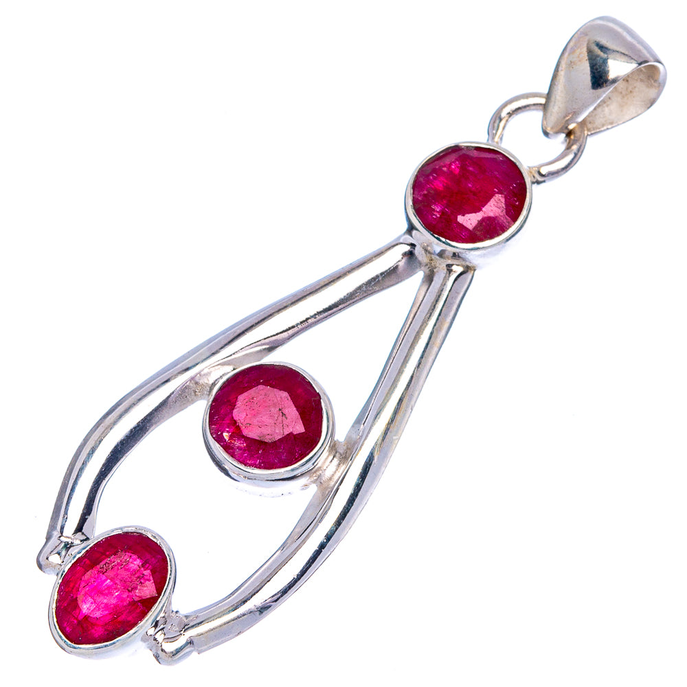 Ruby Pendant 1 3/4" (925 Sterling Silver) P40547