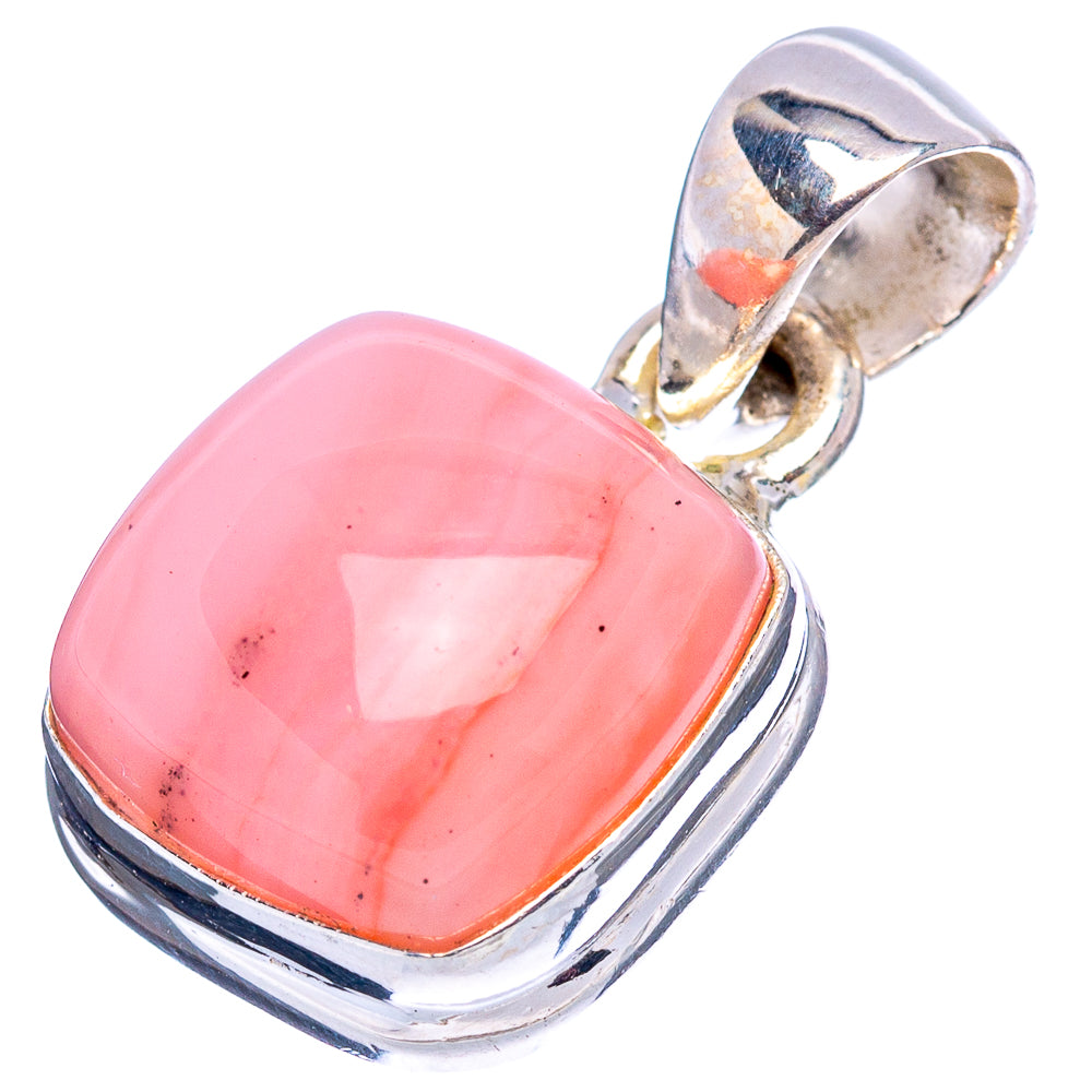 Pink Opal Pendant 7/8" (.925 Sterling Silver)