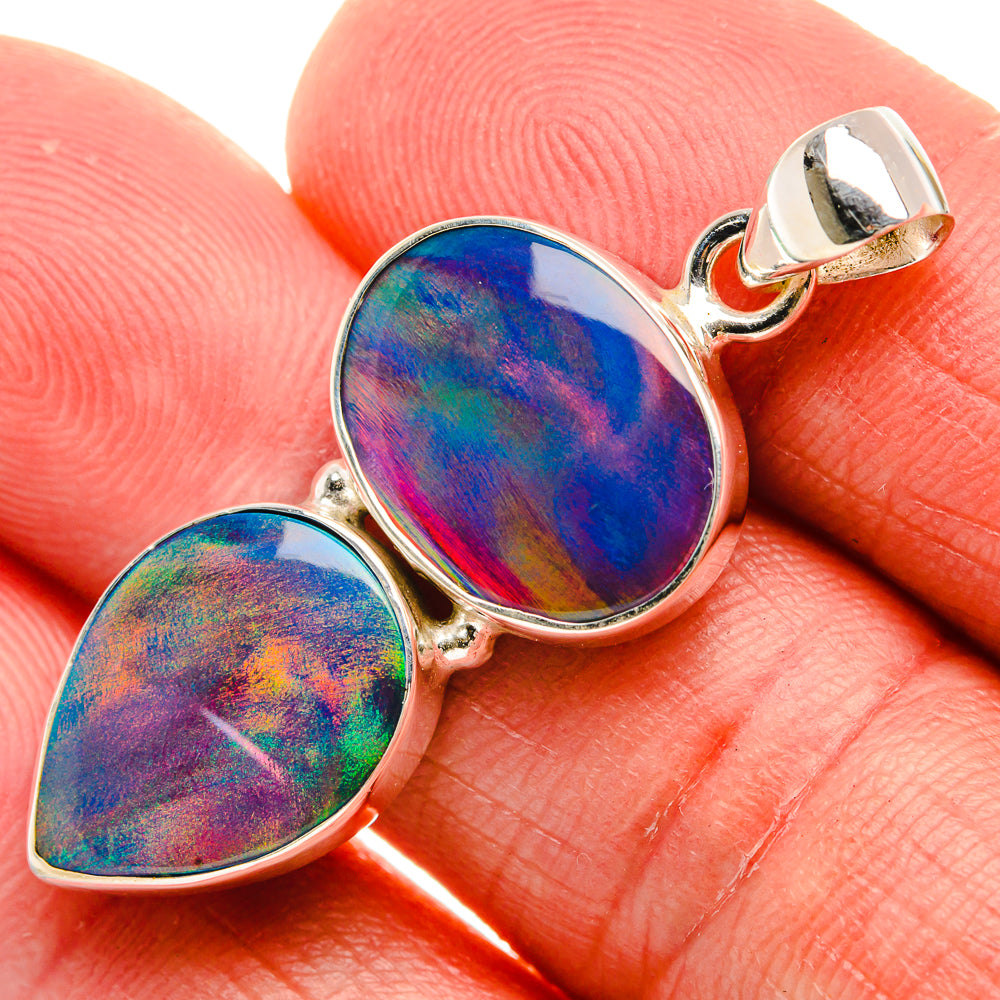 Aura Opal Pendant 1 1/2" (925 Sterling Silver) PD37927