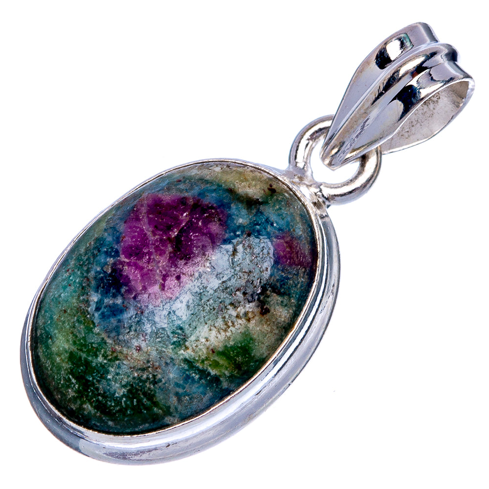 Ruby Fuchsite Pendant 1 1/4" (925 Sterling Silver) P40211