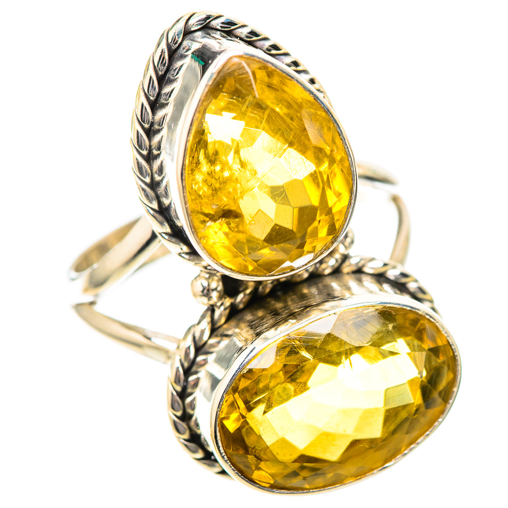 Large Faceted Citrine Ring Size 11.75 (925 Sterling Silver) RING139294