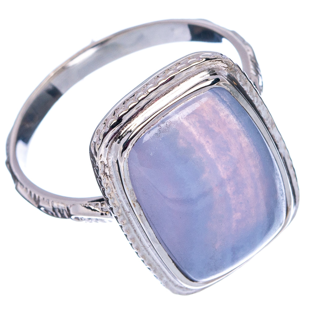 Premium Blue Lace Agate Ring Size 7.75 (.925 Sterling Silver)
