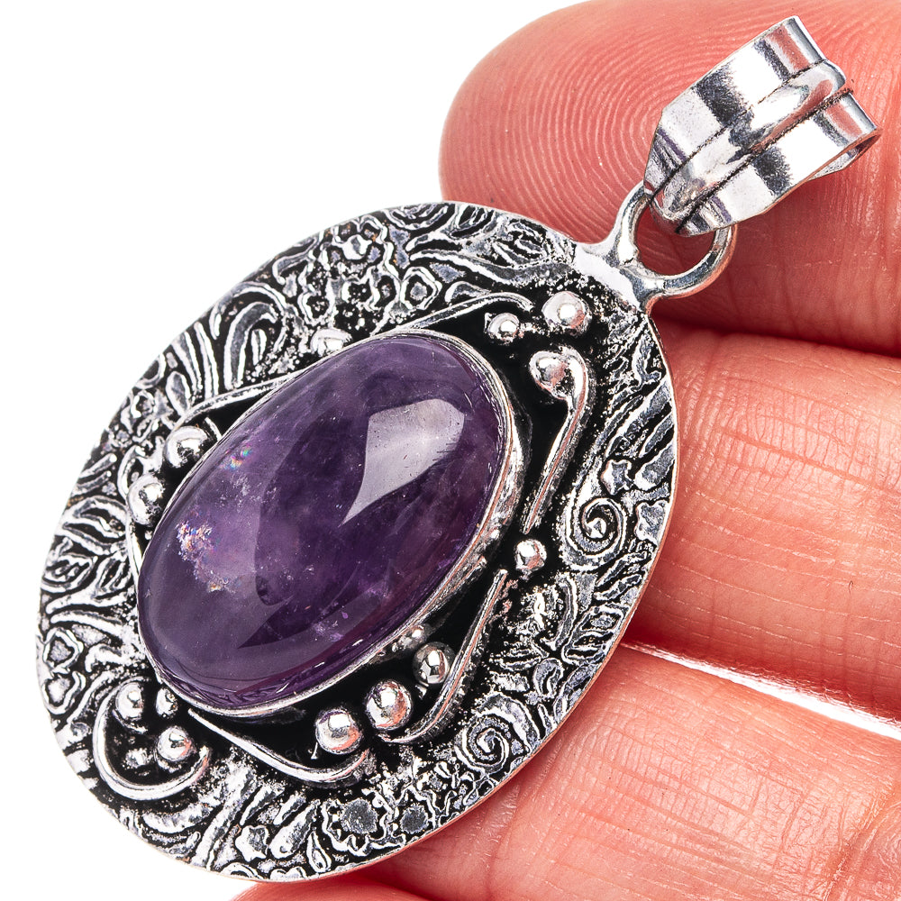 Amethyst Pendant 1 7/8" (German Silver)