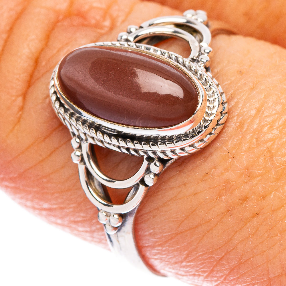 Peach Moonstone Ring Size 8.75 (925 Sterling Silver) R146821