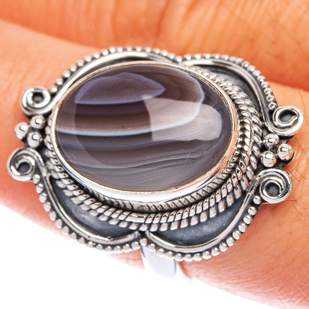 Botswana Agate Ring Size 7.75 (925 Sterling Silver) R144564