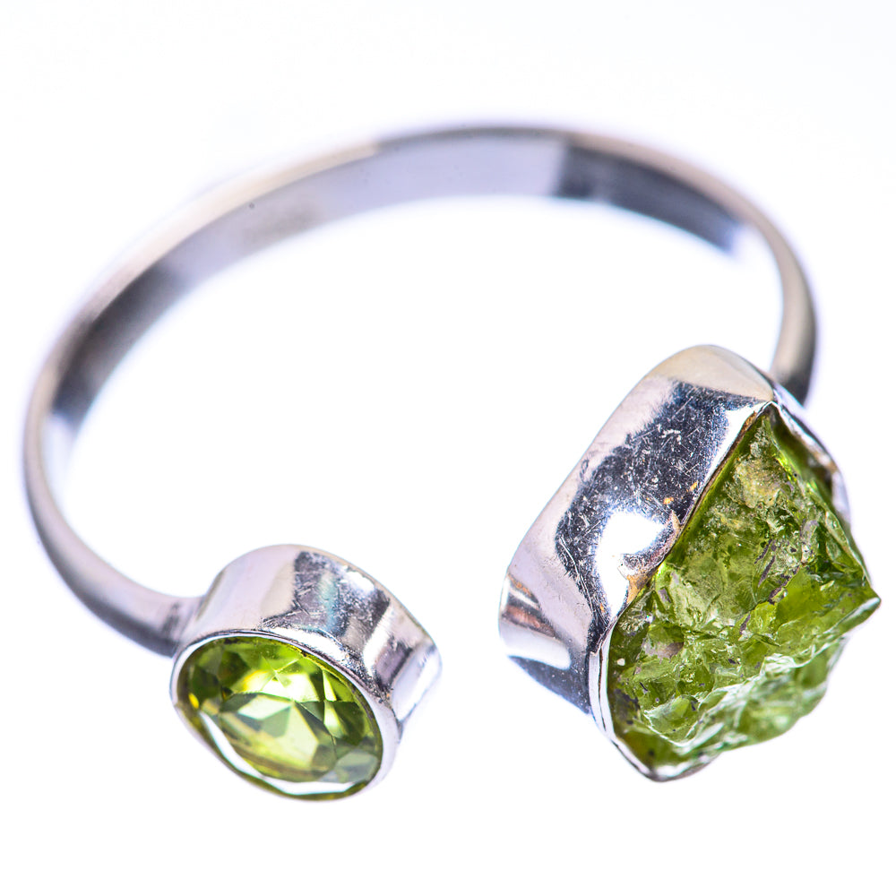 Rough Peridot Dainty Ring Size 7 (925 Sterling Silver) R142528